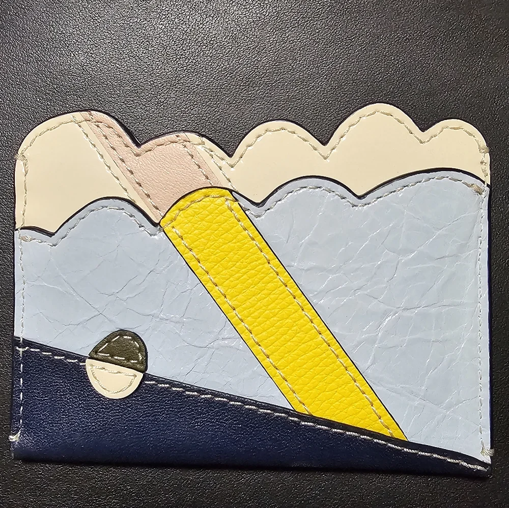 TORY BURCH Card Case Multicolor Leather Enamel Card Holder - Picture 10 of 12